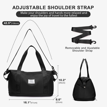 Travel Duffel Bag, Sports Tote Gym Bag, Shoulder Weekender Overnight Bag for Women - Colors A