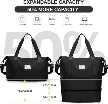 Travel Duffel Bag, Sports Tote Gym Bag, Shoulder Weekender Overnight Bag for Women - Colors A