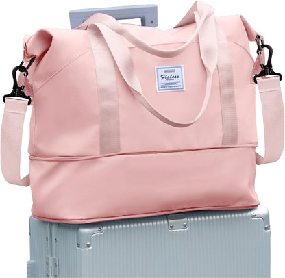 Travel Duffel Bag, Sports Tote Gym Bag, Shoulder Weekender Overnight Bag for Women - Colors A