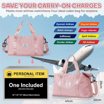 Travel Duffel Bag, Sports Tote Gym Bag, Shoulder Weekender Overnight Bag for Women - Colors A