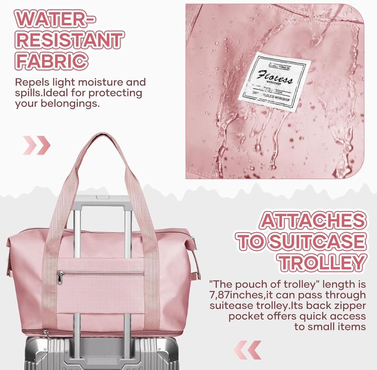 Travel Duffel Bag, Sports Tote Gym Bag, Shoulder Weekender Overnight Bag for Women - Colors A