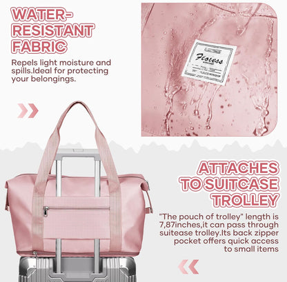 Travel Duffel Bag, Sports Tote Gym Bag, Shoulder Weekender Overnight Bag for Women - Colors A