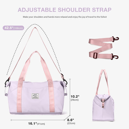 Travel Duffel Bag, Sports Tote Gym Bag, Shoulder Weekender Overnight Bag for Women - Colors A