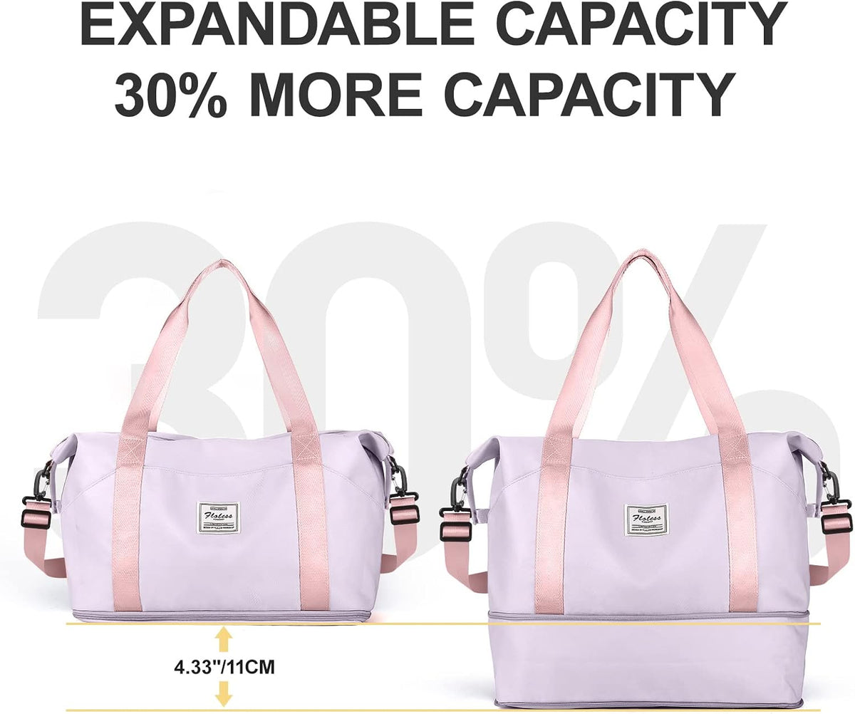 Travel Duffel Bag, Sports Tote Gym Bag, Shoulder Weekender Overnight Bag for Women - Colors A