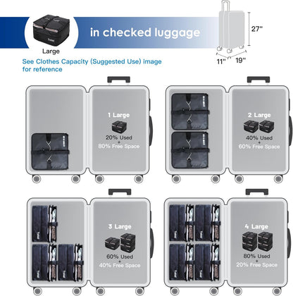 Stow-N-Go Portable Hanging Travel Shelves, Packing Organizer for Luggage. Carry on Closet with Hanger for Clothes. Expandable Packing Cube. Travel Essentials, Light Gray - L