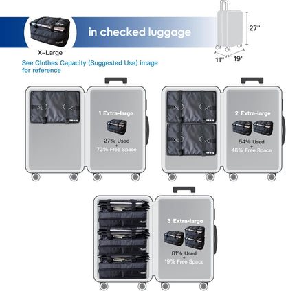 Stow-N-Go Portable Hanging Travel Shelves, Packing Organizer for Luggage. Carry on Closet with Hanger for Clothes. Expandable Packing Cube. Travel Essentials, Light Gray - L
