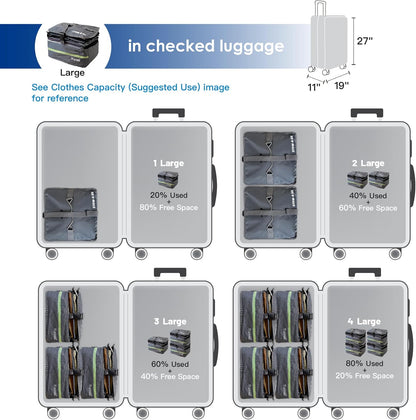 Stow-N-Go Portable Hanging Travel Shelves, Packing Organizer for Luggage. Carry on Closet with Hanger for Clothes. Expandable Packing Cube. Travel Essentials, Light Gray - L