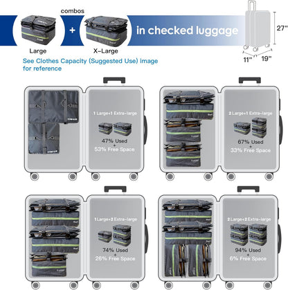 Stow-N-Go Portable Hanging Travel Shelves, Packing Organizer for Luggage. Carry on Closet with Hanger for Clothes. Expandable Packing Cube. Travel Essentials, Light Gray - L