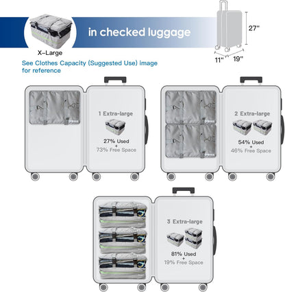 Stow-N-Go Portable Hanging Travel Shelves, Packing Organizer for Luggage. Carry on Closet with Hanger for Clothes. Expandable Packing Cube. Travel Essentials, Light Gray - L