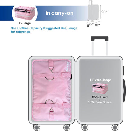 Stow-N-Go Portable Hanging Travel Shelves, Packing Organizer for Luggage. Carry on Closet with Hanger for Clothes. Expandable Packing Cube. Travel Essentials, Light Gray - L