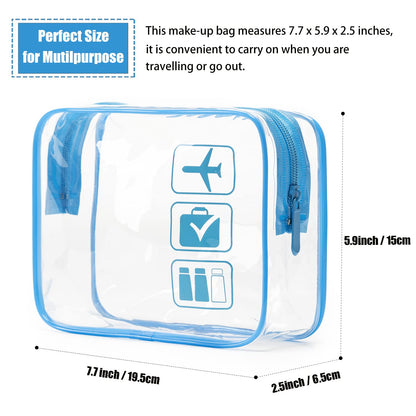 TSA Approved Toiletry Bag, 3 Pcs Clear Toiletries Bags Quart Size Travel Makeup Cosmetic Bag for Women Men, Carry on Airport Airline Compliant Bag (Black)
