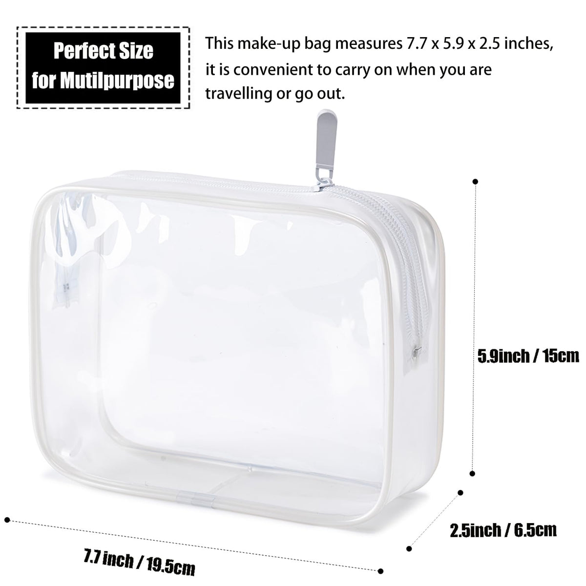 TSA Approved Toiletry Bag, 3 Pcs Clear Toiletries Bags Quart Size Travel Makeup Cosmetic Bag for Women Men, Carry on Airport Airline Compliant Bag (Black)