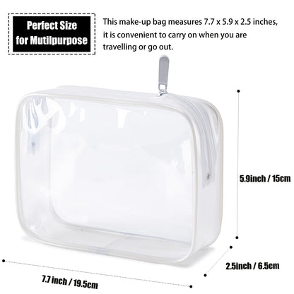 TSA Approved Toiletry Bag, 3 Pcs Clear Toiletries Bags Quart Size Travel Makeup Cosmetic Bag for Women Men, Carry on Airport Airline Compliant Bag (Black)