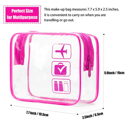 TSA Approved Toiletry Bag, 3 Pcs Clear Toiletries Bags Quart Size Travel Makeup Cosmetic Bag for Women Men, Carry on Airport Airline Compliant Bag (Black)