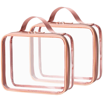 TSA Approved Toiletry Bag, 3 Pcs Clear Toiletries Bags Quart Size Travel Makeup Cosmetic Bag for Women Men, Carry on Airport Airline Compliant Bag (Black)