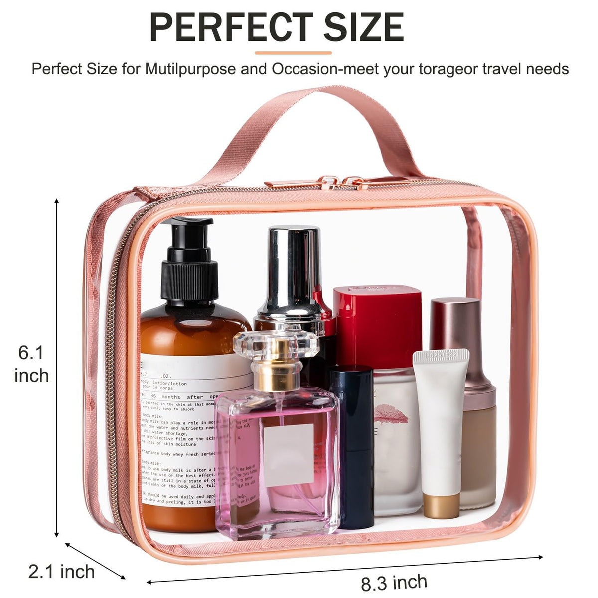 TSA Approved Toiletry Bag, 3 Pcs Clear Toiletries Bags Quart Size Travel Makeup Cosmetic Bag for Women Men, Carry on Airport Airline Compliant Bag (Black)