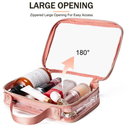 TSA Approved Toiletry Bag, 3 Pcs Clear Toiletries Bags Quart Size Travel Makeup Cosmetic Bag for Women Men, Carry on Airport Airline Compliant Bag (Black)