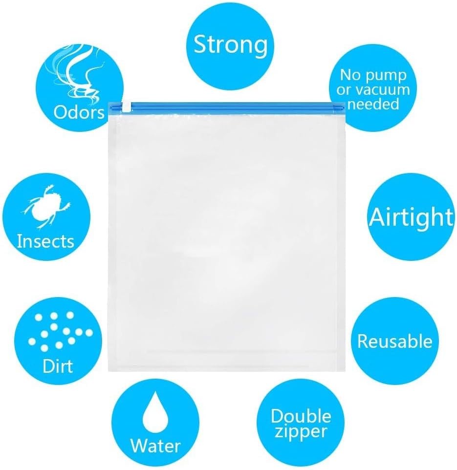 18 Pack Roll Up Space Saver Travel Storage Bags, No Vacuum Needed, 10 xl (30"x26"in) 8 Large (24"x16"in) Airtight Seal and Waterproof for Clothes, Blankets, Luggage Packing, Compression, Organizing