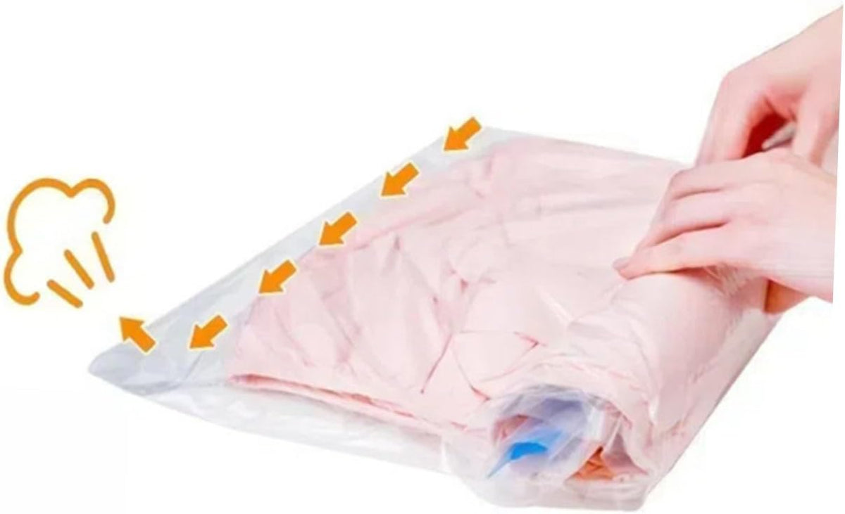 12pcs Roll up Vacuum Compression Bags for Travel Clothes Storage, Pa+pe Material, Pump-free, Space Saving Packing Organizers for Suitcases