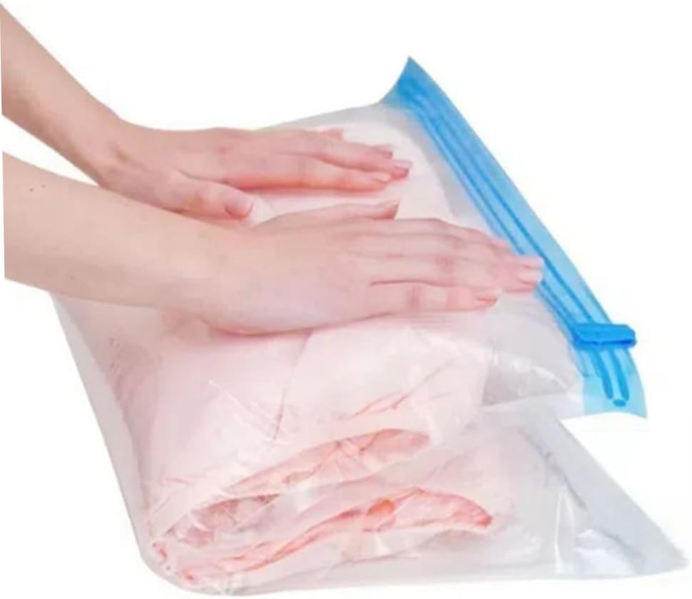 12pcs Roll up Vacuum Compression Bags for Travel Clothes Storage, Pa+pe Material, Pump-free, Space Saving Packing Organizers for Suitcases