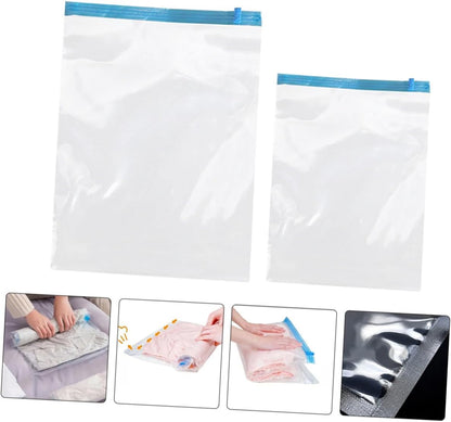 12pcs Roll up Vacuum Compression Bags for Travel Clothes Storage, Pa+pe Material, Pump-free, Space Saving Packing Organizers for Suitcases