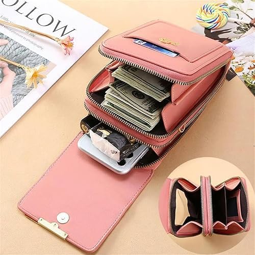 Anti Theft Leather Bag, Touchscreen Phone Crossbody Bag, Touch Screen Phone Purse with RFID Blocking Card Slots