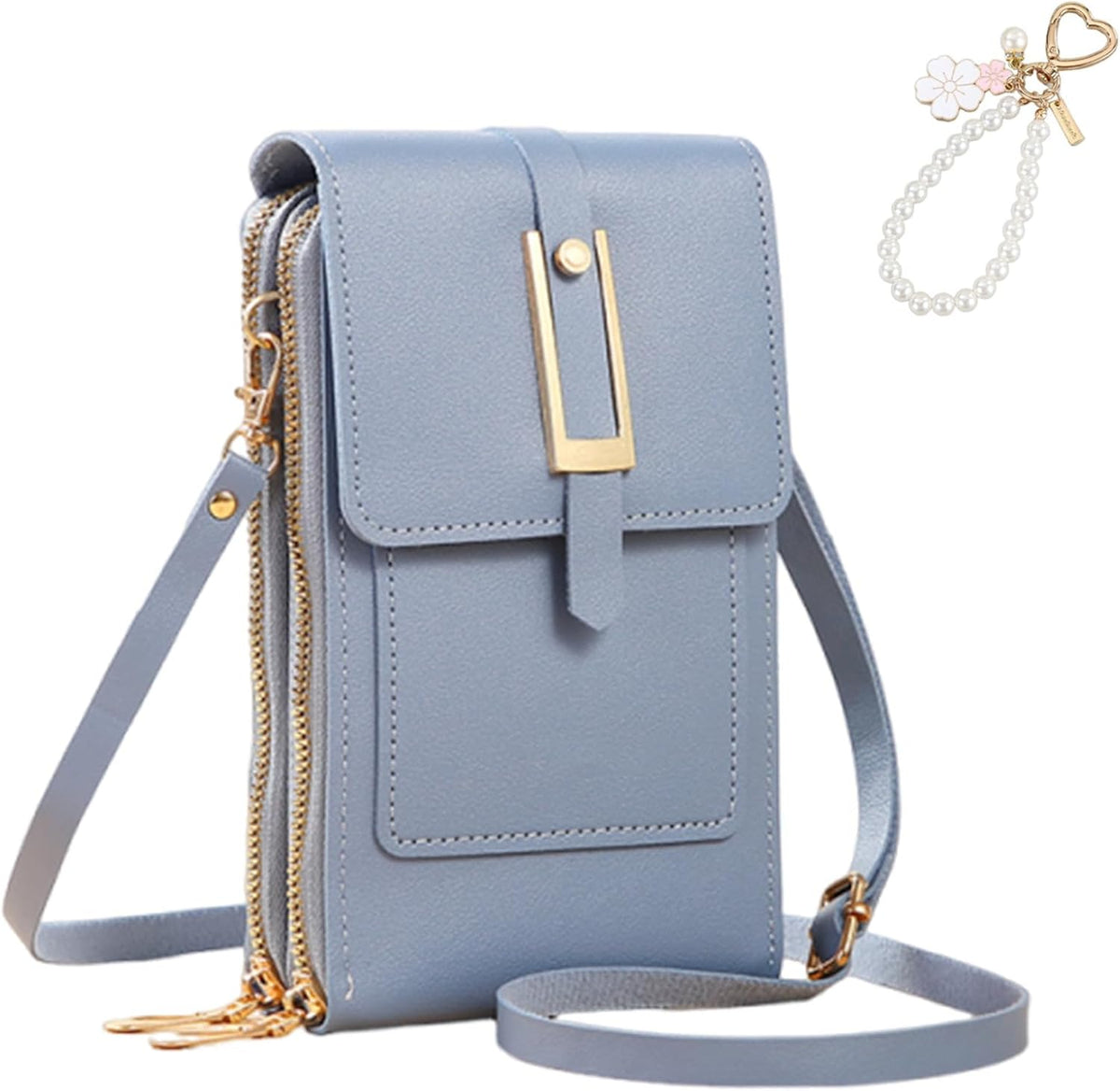 Anti Theft Leather Bag, Touchscreen Phone Crossbody Bag, Touch Screen Phone Purse with RFID Blocking Card Slots
