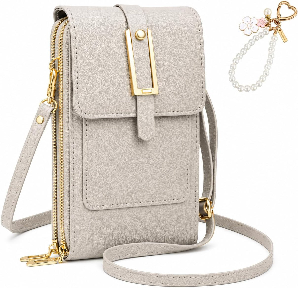 Anti Theft Leather Bag, Touchscreen Phone Crossbody Bag, Touch Screen Phone Purse with RFID Blocking Card Slots