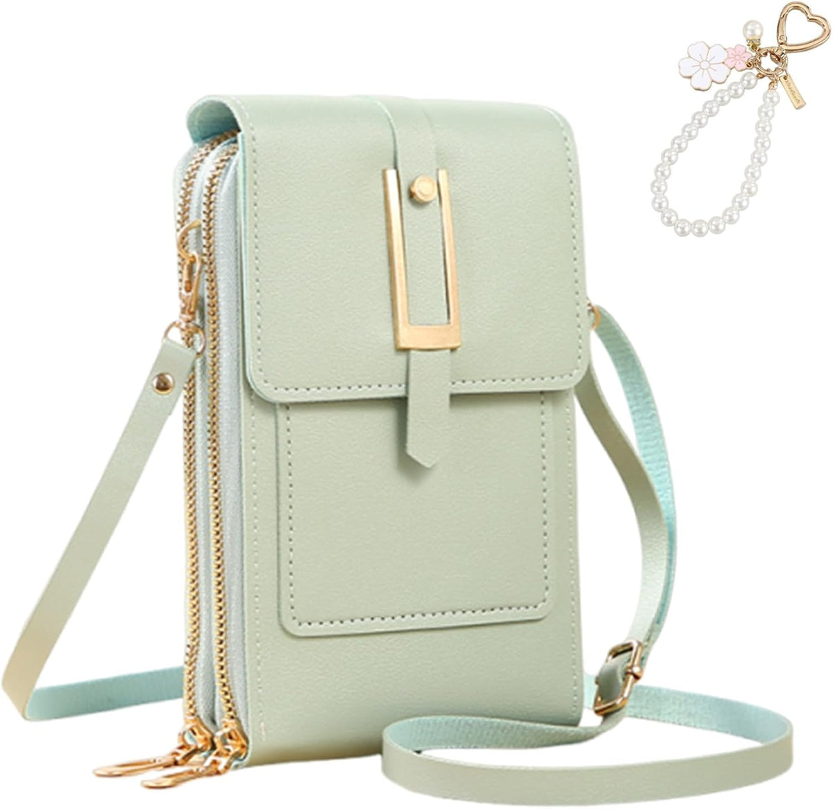 Anti Theft Leather Bag, Touchscreen Phone Crossbody Bag, Touch Screen Phone Purse with RFID Blocking Card Slots