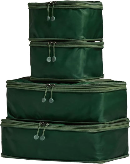 Compression Packing Cubes for Travel, Luggage Organiser for Suitcases or Bags, Travel Accessories, Set of 4, Mist Blue