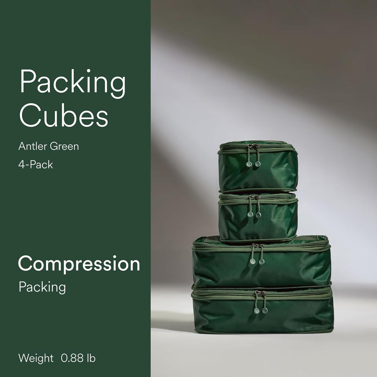 Compression Packing Cubes for Travel, Luggage Organiser for Suitcases or Bags, Travel Accessories, Set of 4, Mist Blue