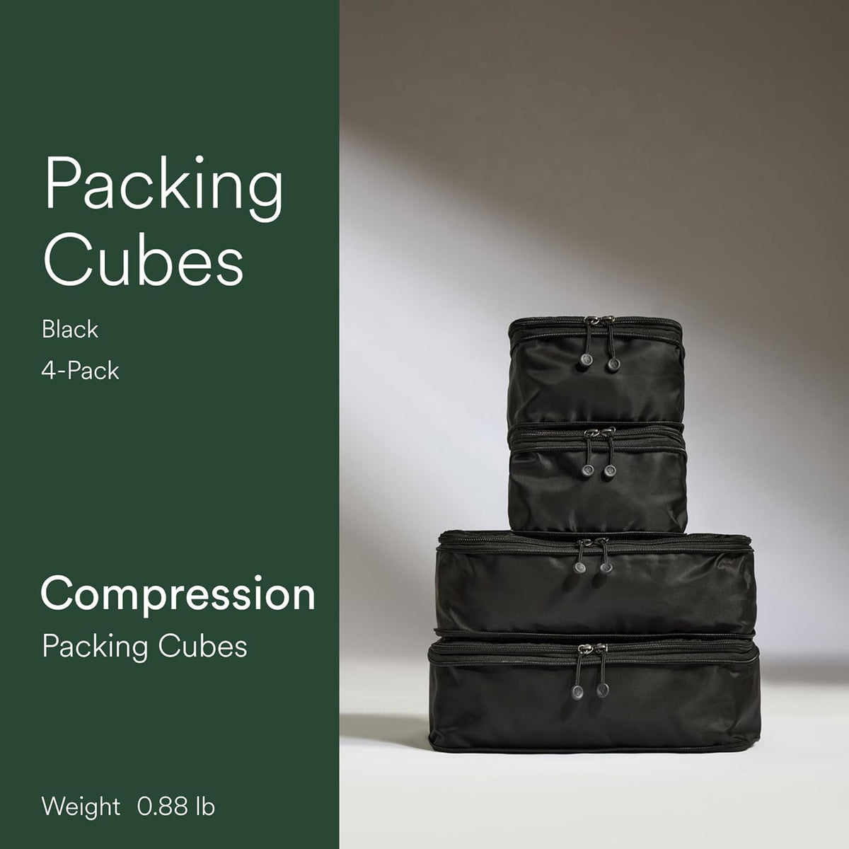 Compression Packing Cubes for Travel, Luggage Organiser for Suitcases or Bags, Travel Accessories, Set of 4, Mist Blue