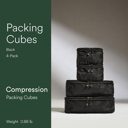 Compression Packing Cubes for Travel, Luggage Organiser for Suitcases or Bags, Travel Accessories, Set of 4, Mist Blue