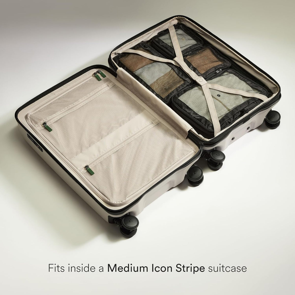 Compression Packing Cubes for Travel, Luggage Organiser for Suitcases or Bags, Travel Accessories, Set of 4, Mist Blue