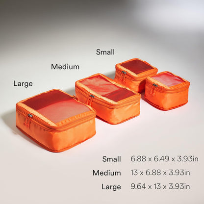 Compression Packing Cubes for Travel, Luggage Organiser for Suitcases or Bags, Travel Accessories, Set of 4, Mist Blue