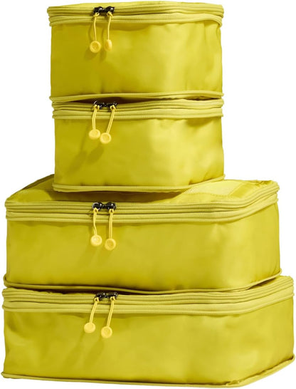 Compression Packing Cubes for Travel, Luggage Organiser for Suitcases or Bags, Travel Accessories, Set of 4, Mist Blue