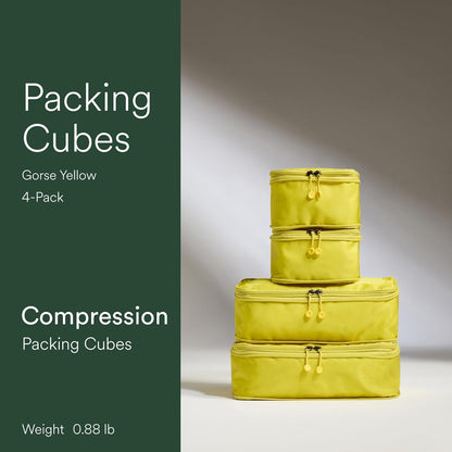Compression Packing Cubes for Travel, Luggage Organiser for Suitcases or Bags, Travel Accessories, Set of 4, Mist Blue