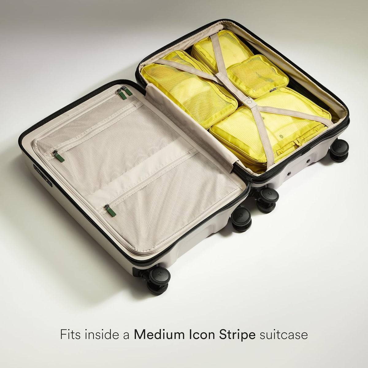 Compression Packing Cubes for Travel, Luggage Organiser for Suitcases or Bags, Travel Accessories, Set of 4, Mist Blue
