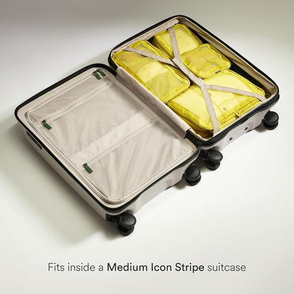 Compression Packing Cubes for Travel, Luggage Organiser for Suitcases or Bags, Travel Accessories, Set of 4, Mist Blue