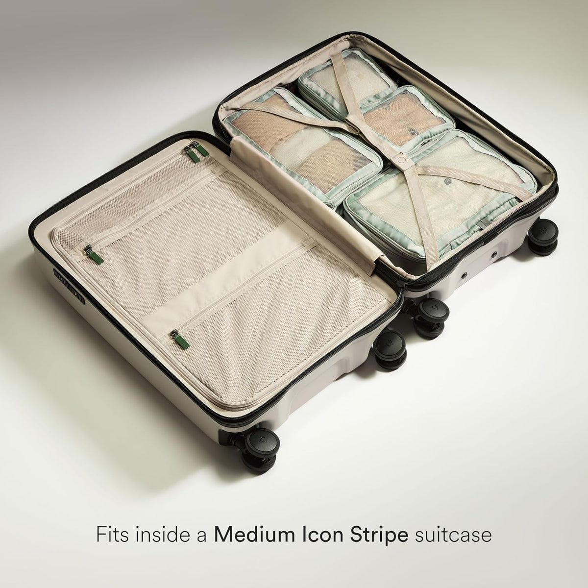 Compression Packing Cubes for Travel, Luggage Organiser for Suitcases or Bags, Travel Accessories, Set of 4, Mist Blue