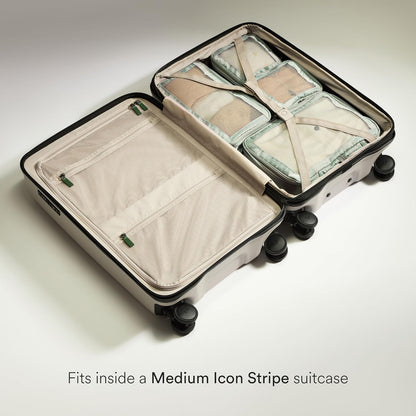Compression Packing Cubes for Travel, Luggage Organiser for Suitcases or Bags, Travel Accessories, Set of 4, Mist Blue