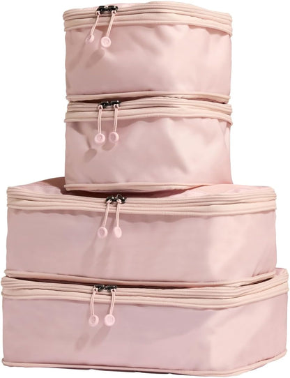 Compression Packing Cubes for Travel, Luggage Organiser for Suitcases or Bags, Travel Accessories, Set of 4, Mist Blue