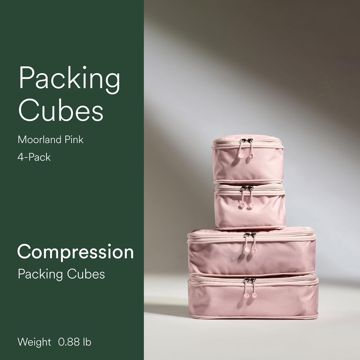 Compression Packing Cubes for Travel, Luggage Organiser for Suitcases or Bags, Travel Accessories, Set of 4, Mist Blue