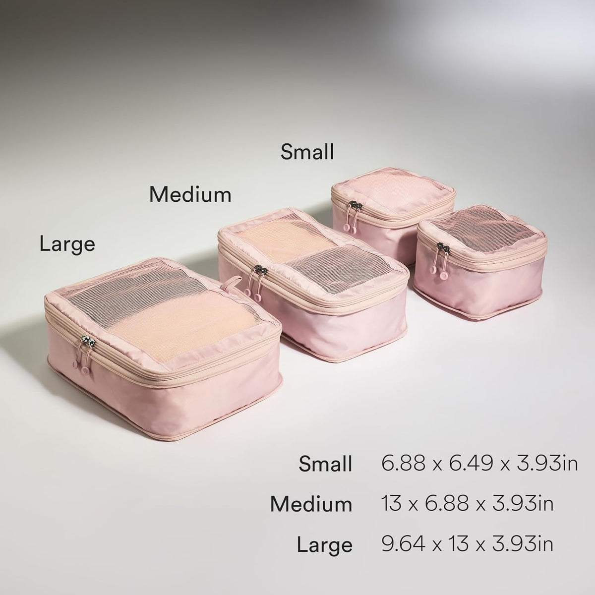 Compression Packing Cubes for Travel, Luggage Organiser for Suitcases or Bags, Travel Accessories, Set of 4, Mist Blue