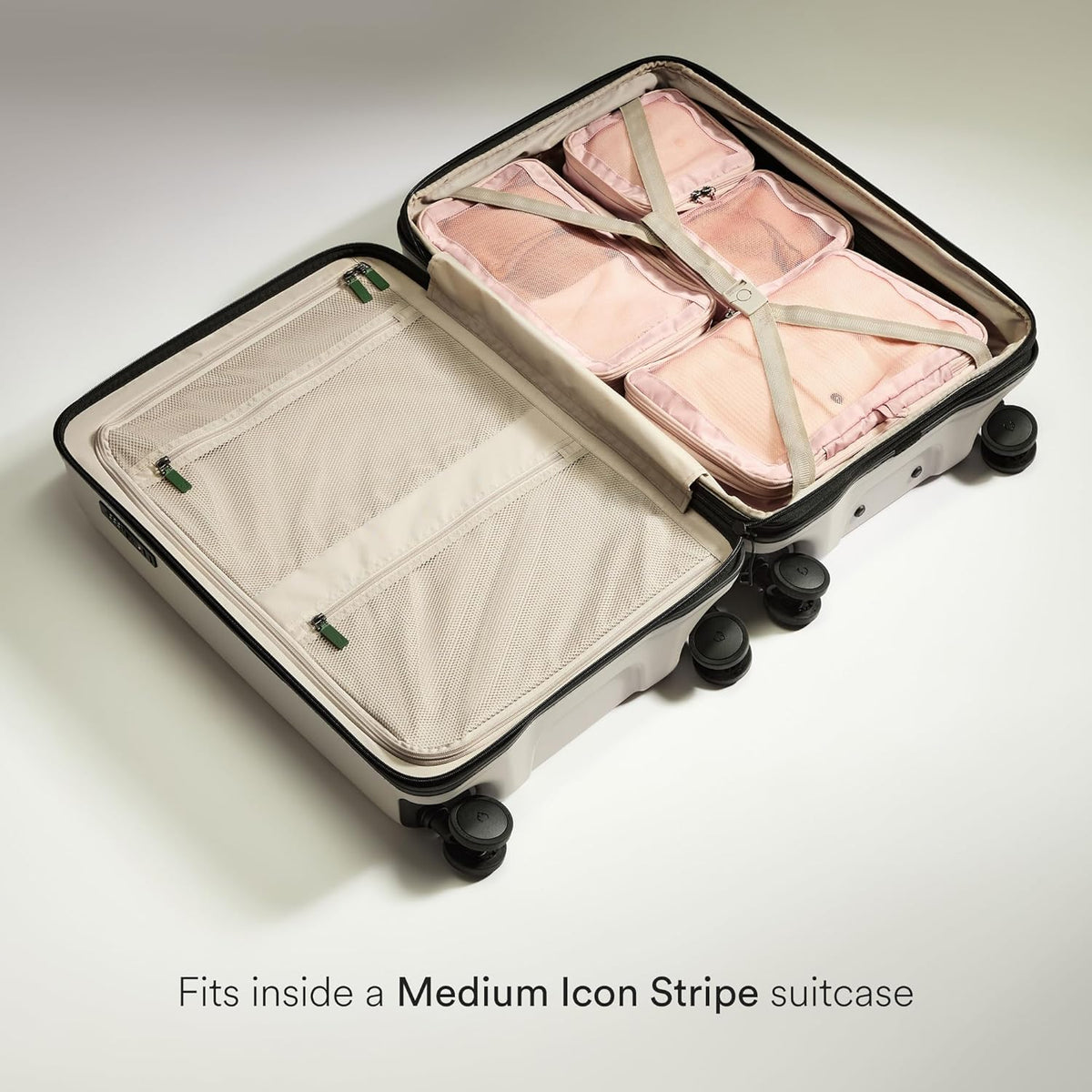 Compression Packing Cubes for Travel, Luggage Organiser for Suitcases or Bags, Travel Accessories, Set of 4, Mist Blue