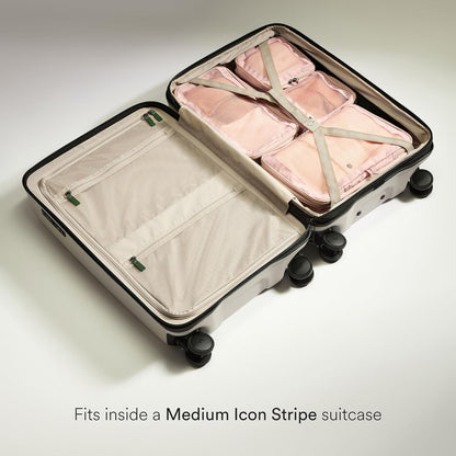 Compression Packing Cubes for Travel, Luggage Organiser for Suitcases or Bags, Travel Accessories, Set of 4, Mist Blue