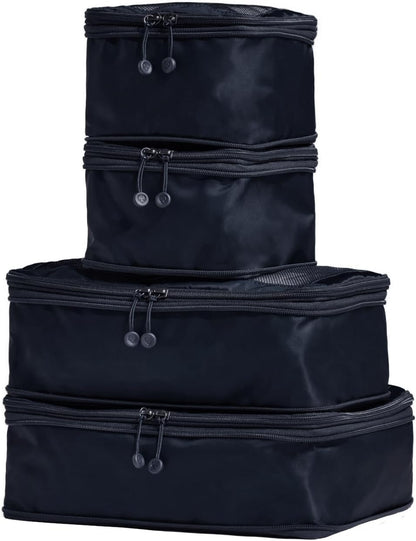 Compression Packing Cubes for Travel, Luggage Organiser for Suitcases or Bags, Travel Accessories, Set of 4, Mist Blue
