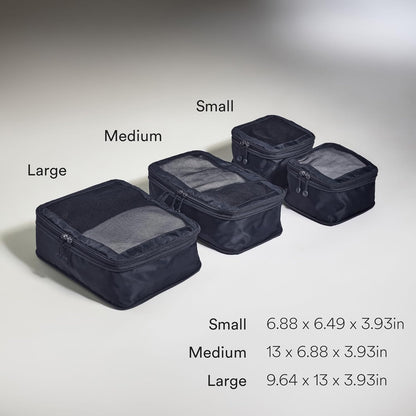Compression Packing Cubes for Travel, Luggage Organiser for Suitcases or Bags, Travel Accessories, Set of 4, Mist Blue