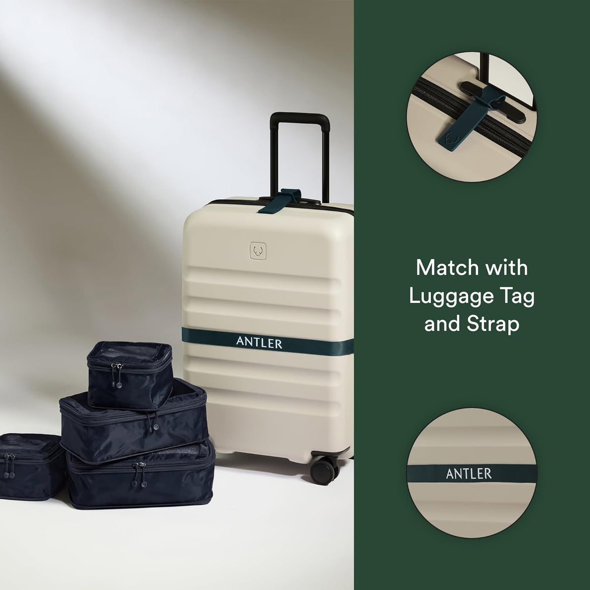 Compression Packing Cubes for Travel, Luggage Organiser for Suitcases or Bags, Travel Accessories, Set of 4, Mist Blue