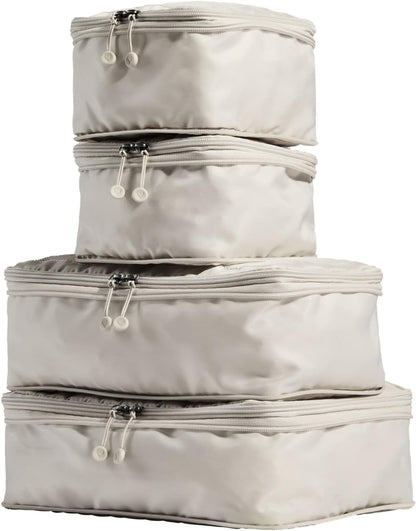 Compression Packing Cubes for Travel, Luggage Organiser for Suitcases or Bags, Travel Accessories, Set of 4, Mist Blue